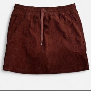 Casly Lamiit brownish red corduroy skort with drawstring waist, new with tags